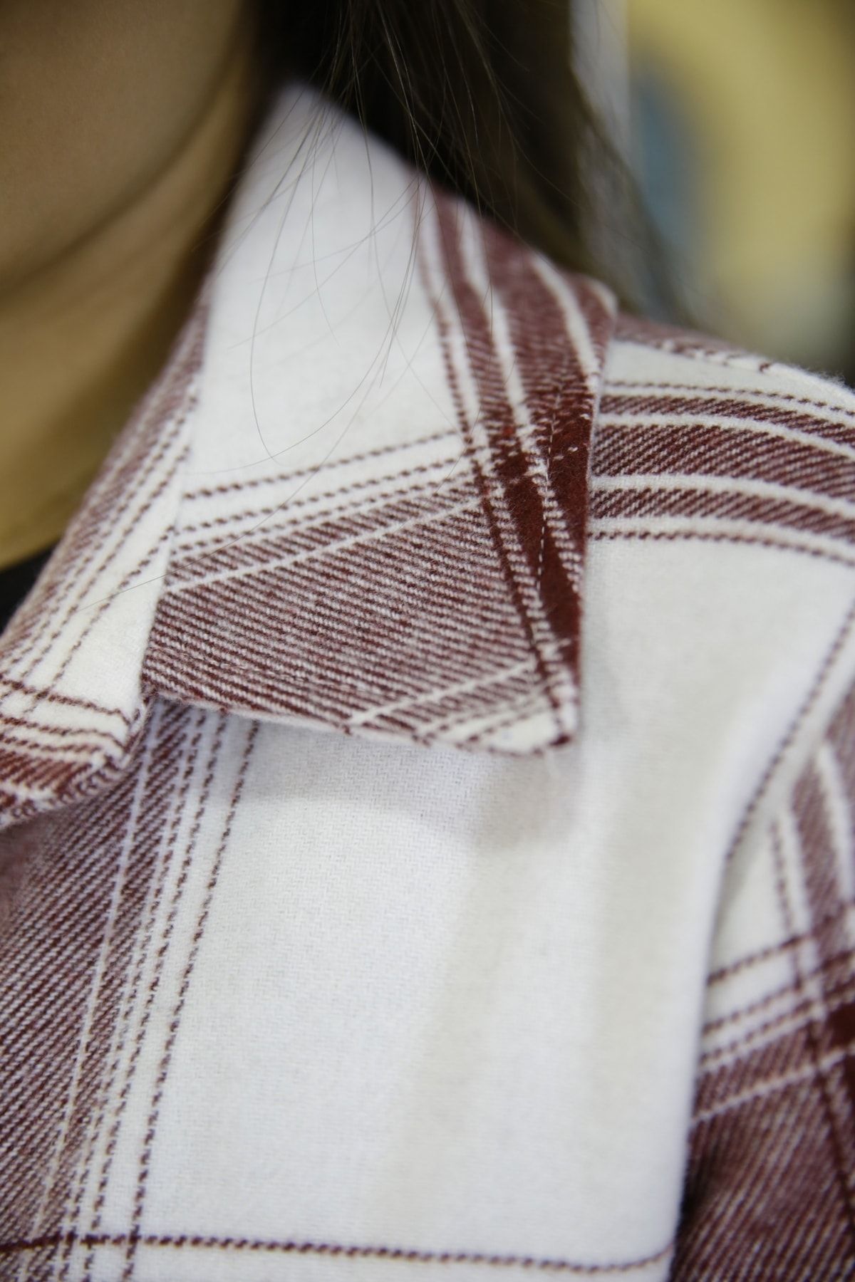 Kadın Bordo Uzun Kol Ekoseli Oduncu Gömlek 1068B