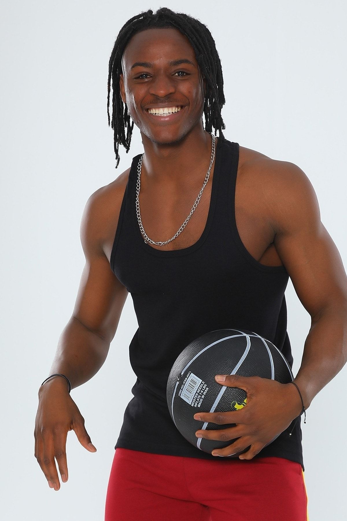 Erkek Siyah Kolsuz Ribana Rambo Sporcu Atlet 24008-01