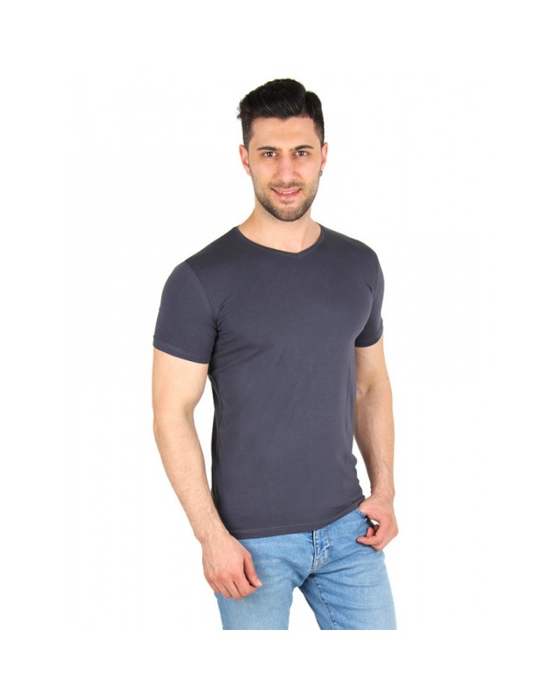 DARKING 3008 V YAKA ERKEK KISA KOL T-SHIRT ANTRASİT