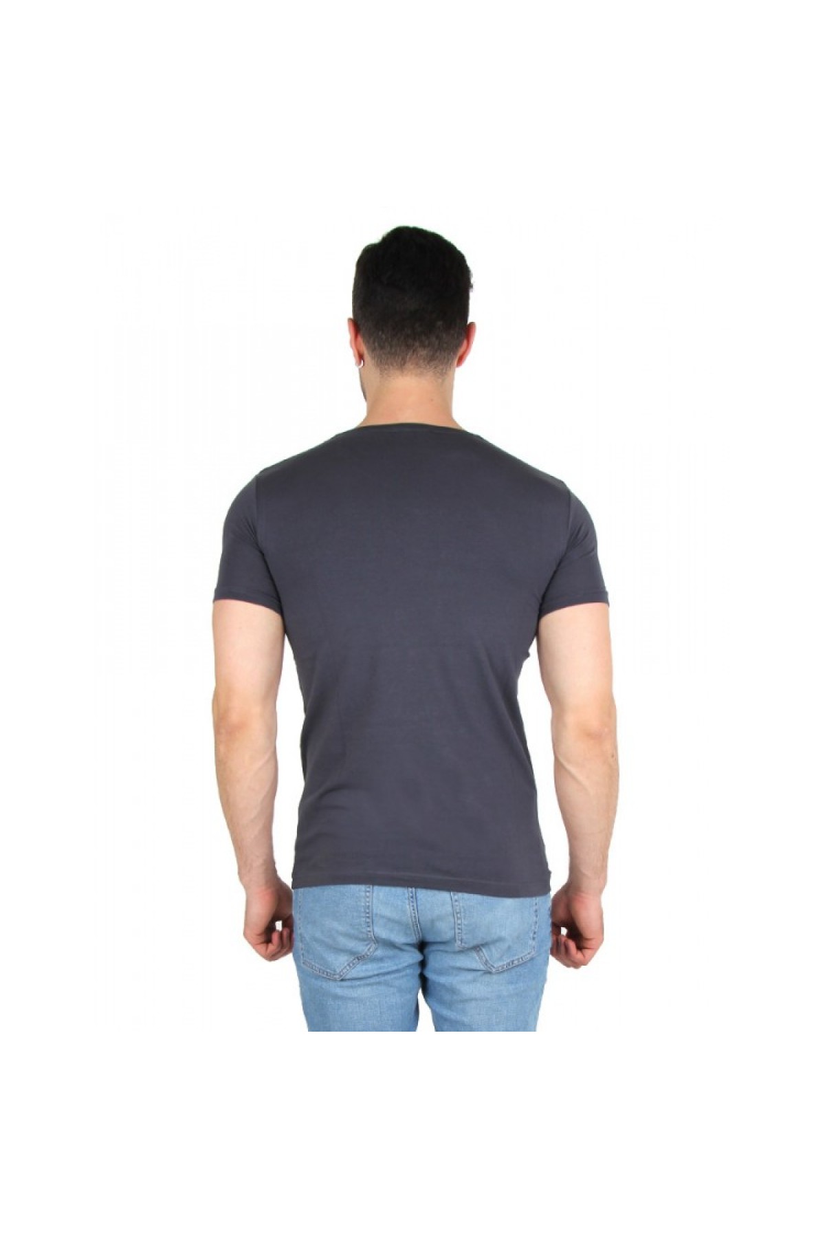 DARKING 3008 V YAKA ERKEK KISA KOL T-SHIRT ANTRASİT