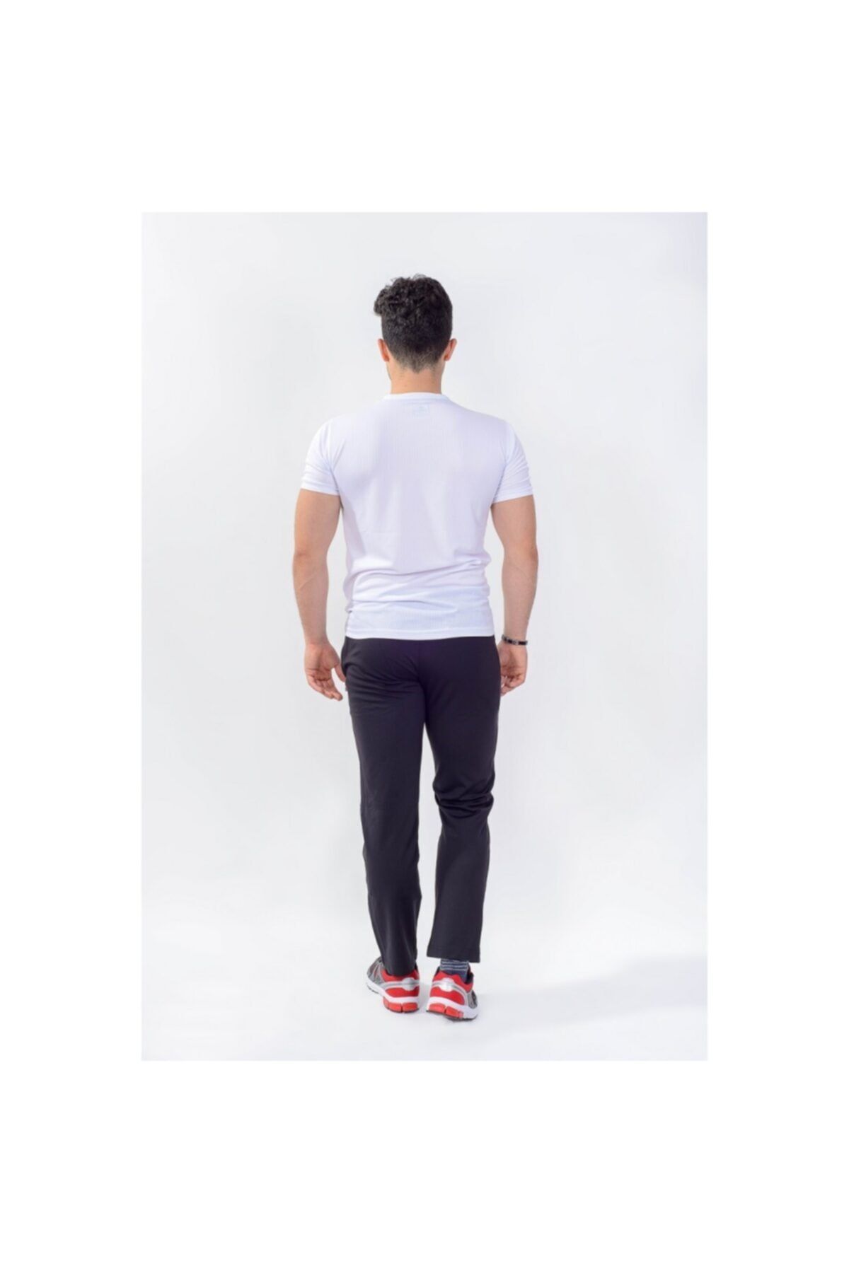 Erkek V Yaka Spor T-Shırt Beyaz Crosstime 5019-04