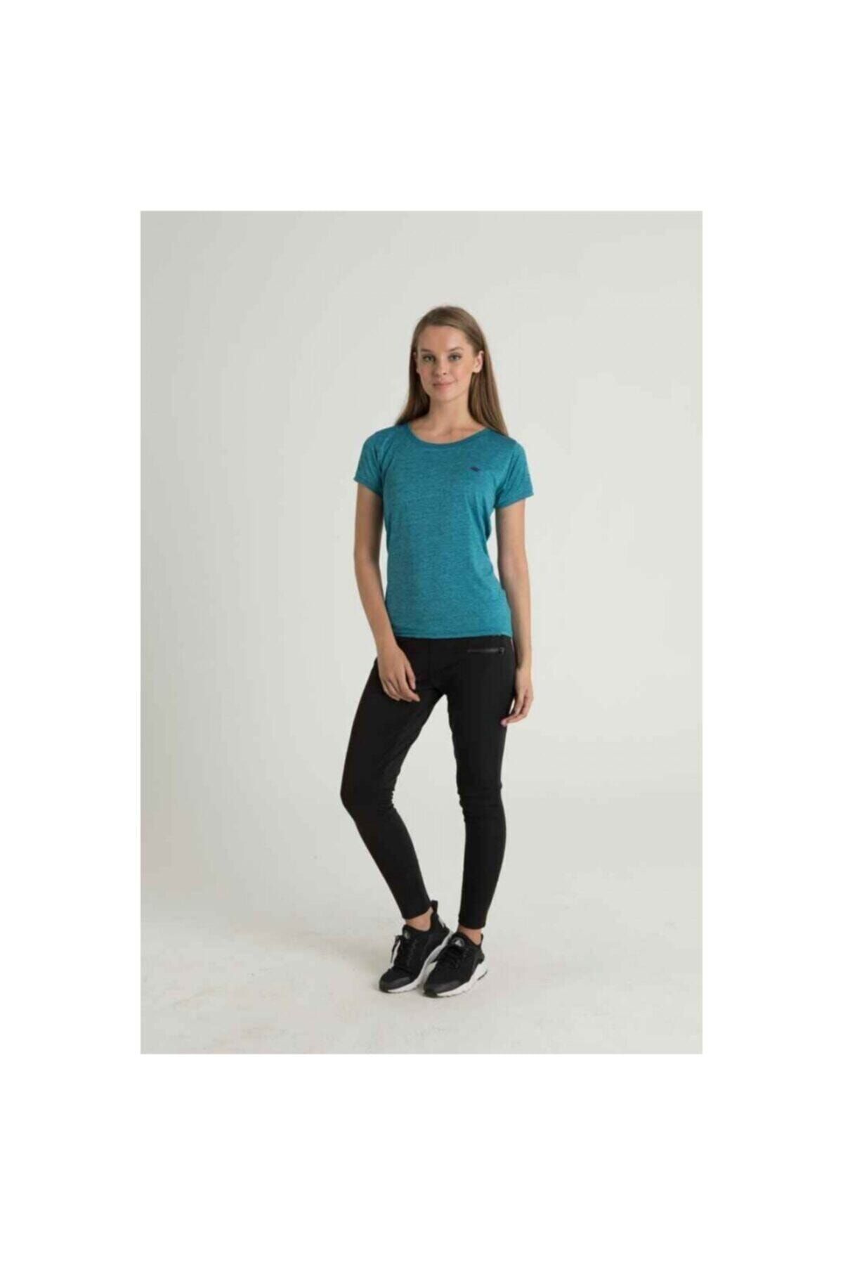 Bayan Bisiklet Yaka Spor T-Shırt Turkuaz Crosstime 5105-07