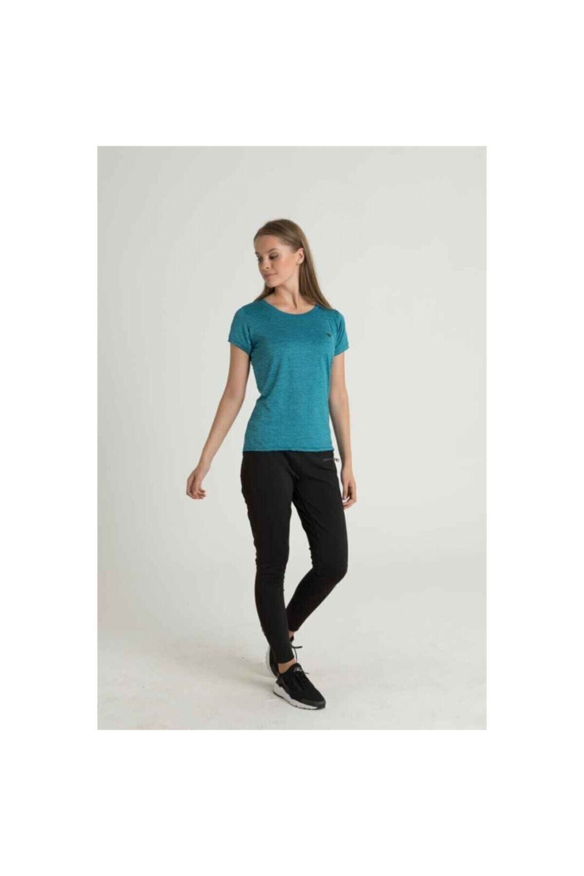 Bayan Bisiklet Yaka Spor T-Shırt Turkuaz Crosstime 5105-07