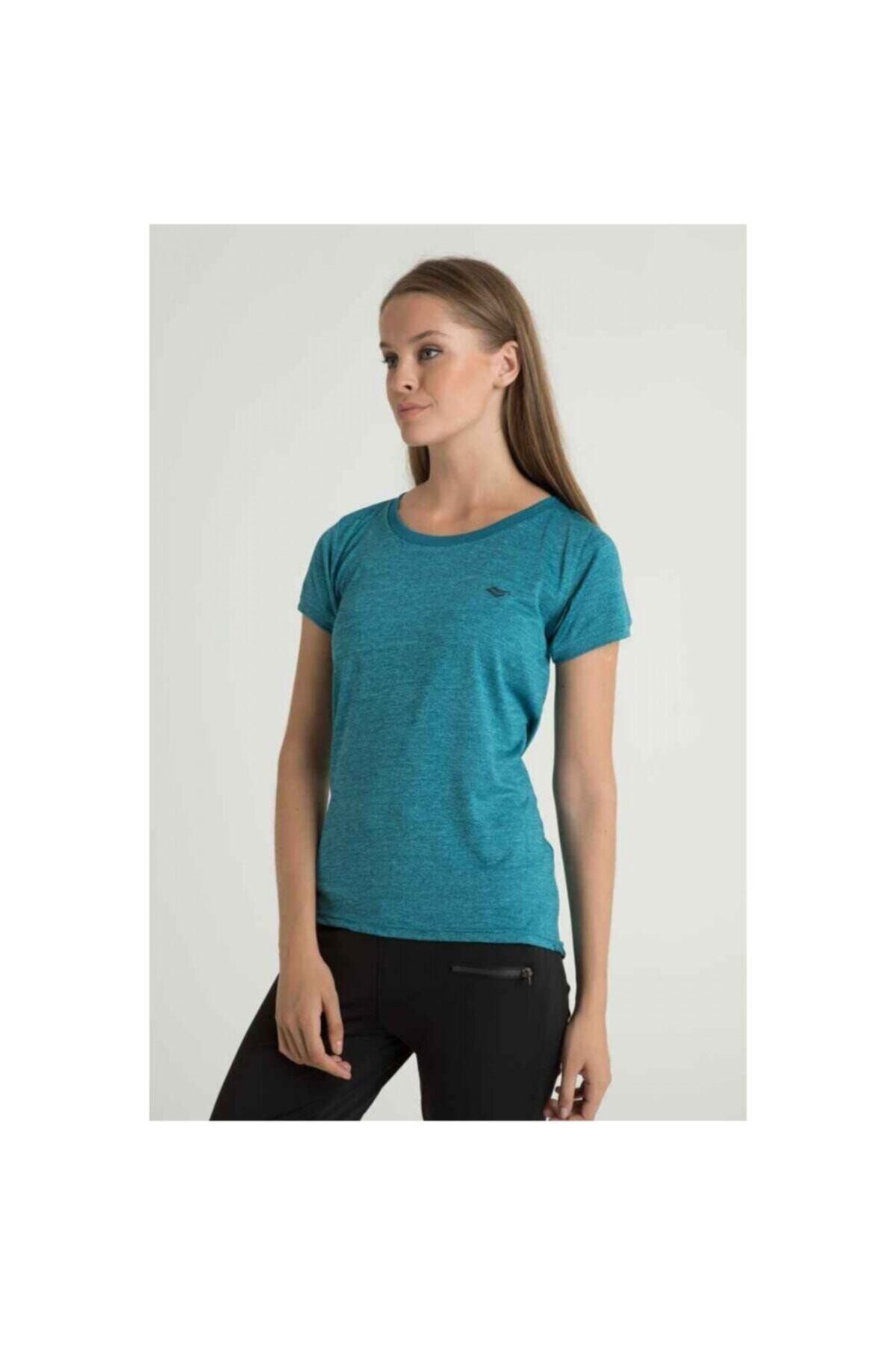 Bayan Bisiklet Yaka Spor T-Shırt Turkuaz Crosstime 5105-07