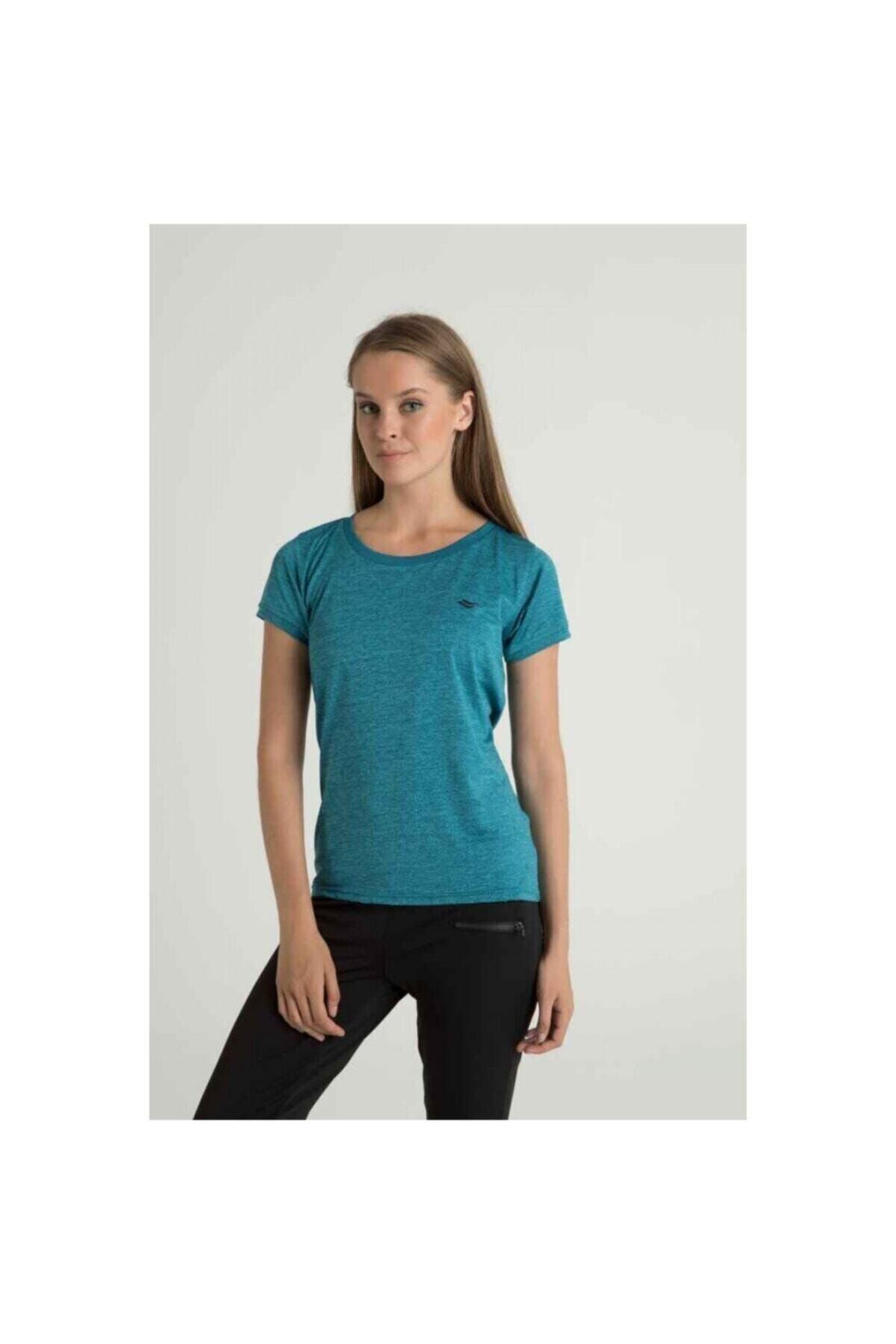 Bayan Bisiklet Yaka Spor T-Shırt Turkuaz Crosstime 5105-07