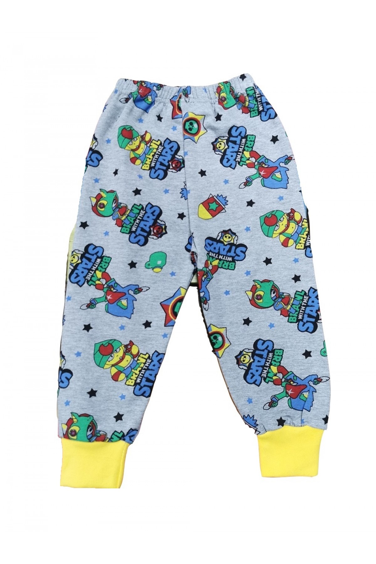 Erkek Çocuk Antrasit Sarı Brawl Stars Desenli Eşofman Altı BB014