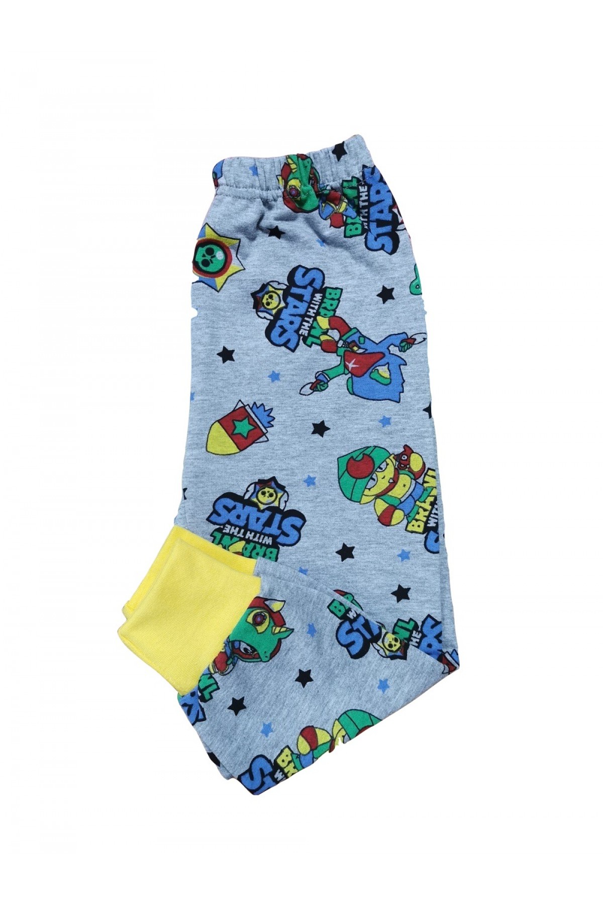 Erkek Çocuk Antrasit Sarı Brawl Stars Desenli Eşofman Altı BB014