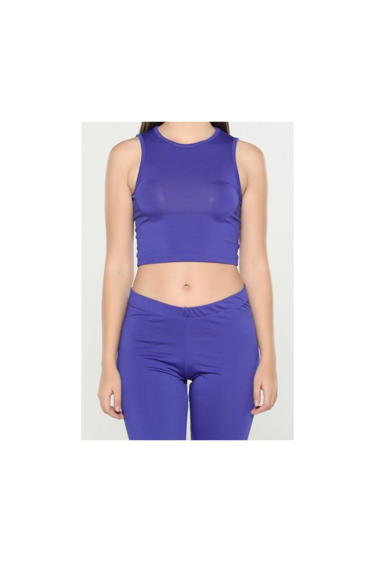 COM BACK BAYAN BİSİKLET YAKA SPOR DROP ATLET KOYU MOR COM351-1