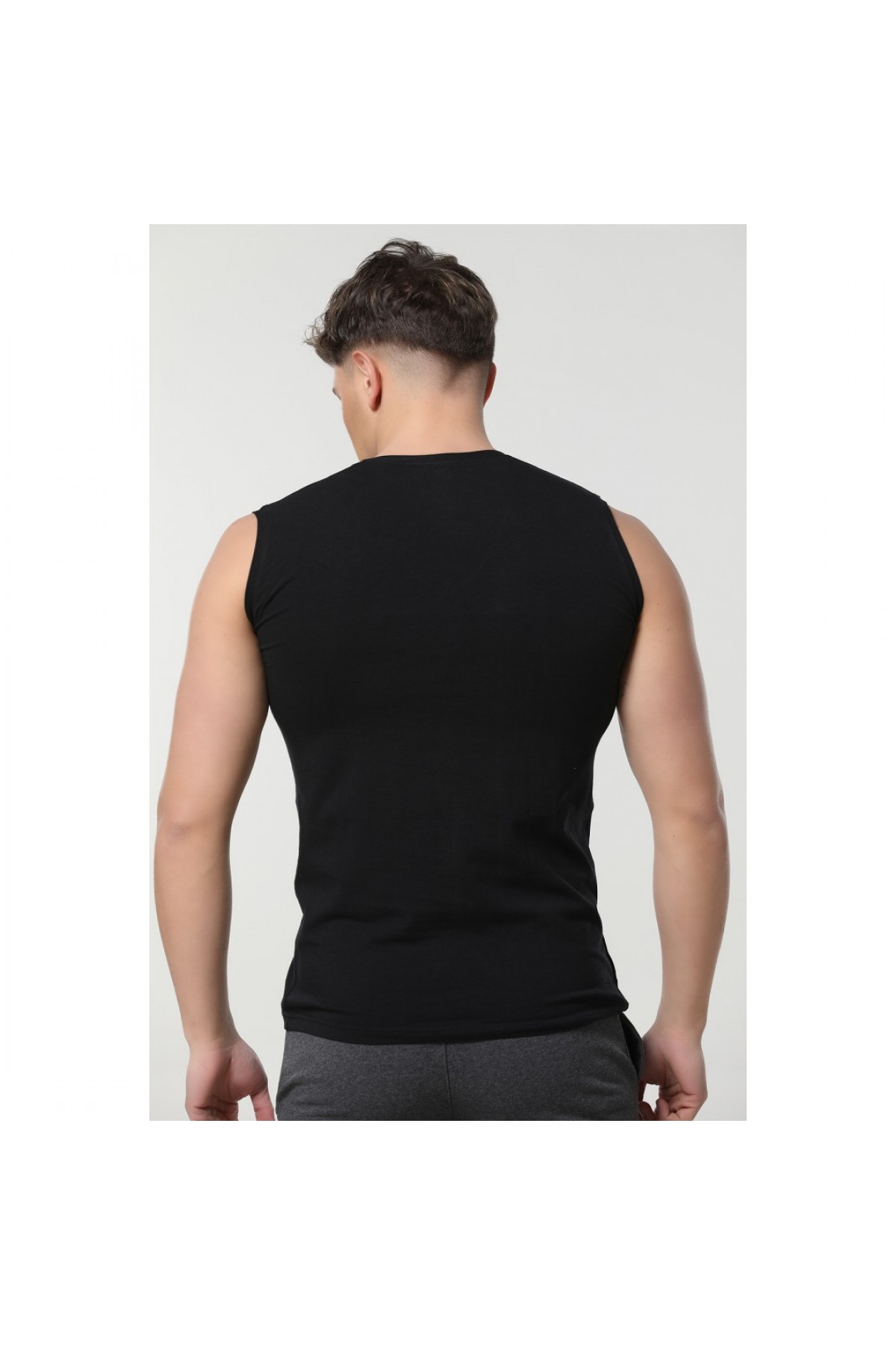 NAMALDİ ERKEK V YAKA KOLSUZ ATLET SİYAH CV188