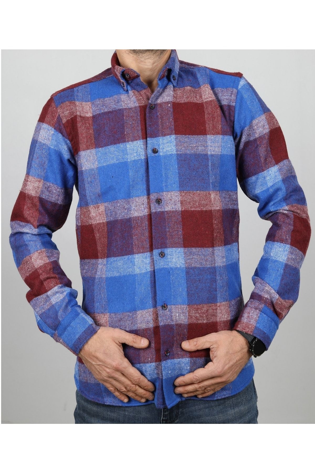 Erkek Mavi Oduncu Gömlek EO2021-05