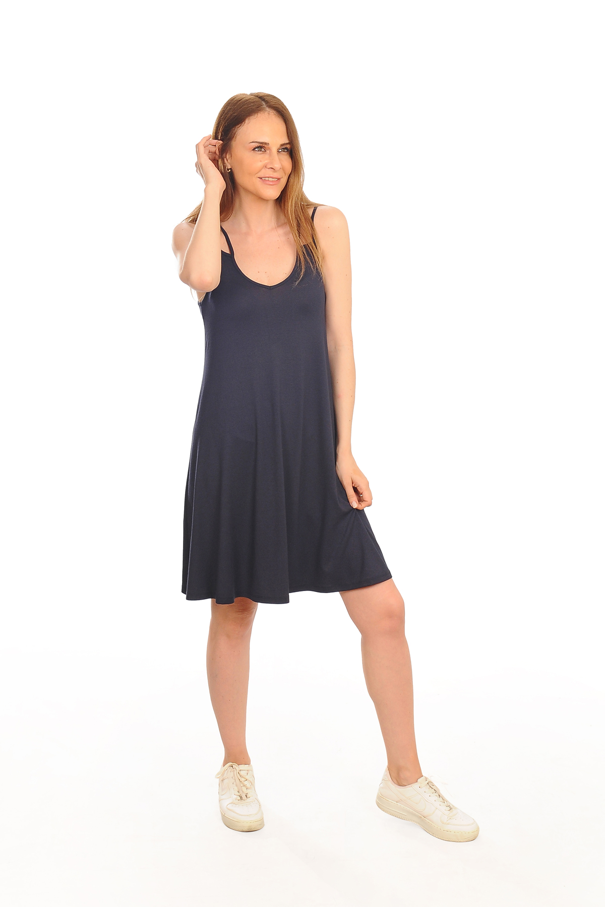 LACİVERT PLAJ ELBİSESİ