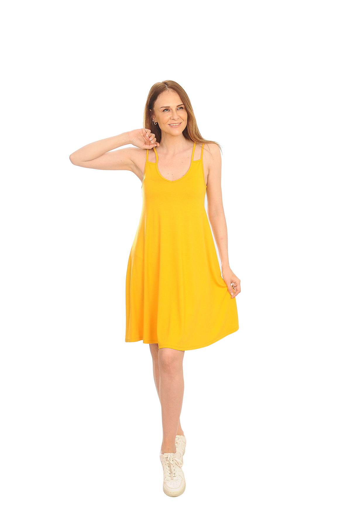 SARI PLAJ ELBİSESİ