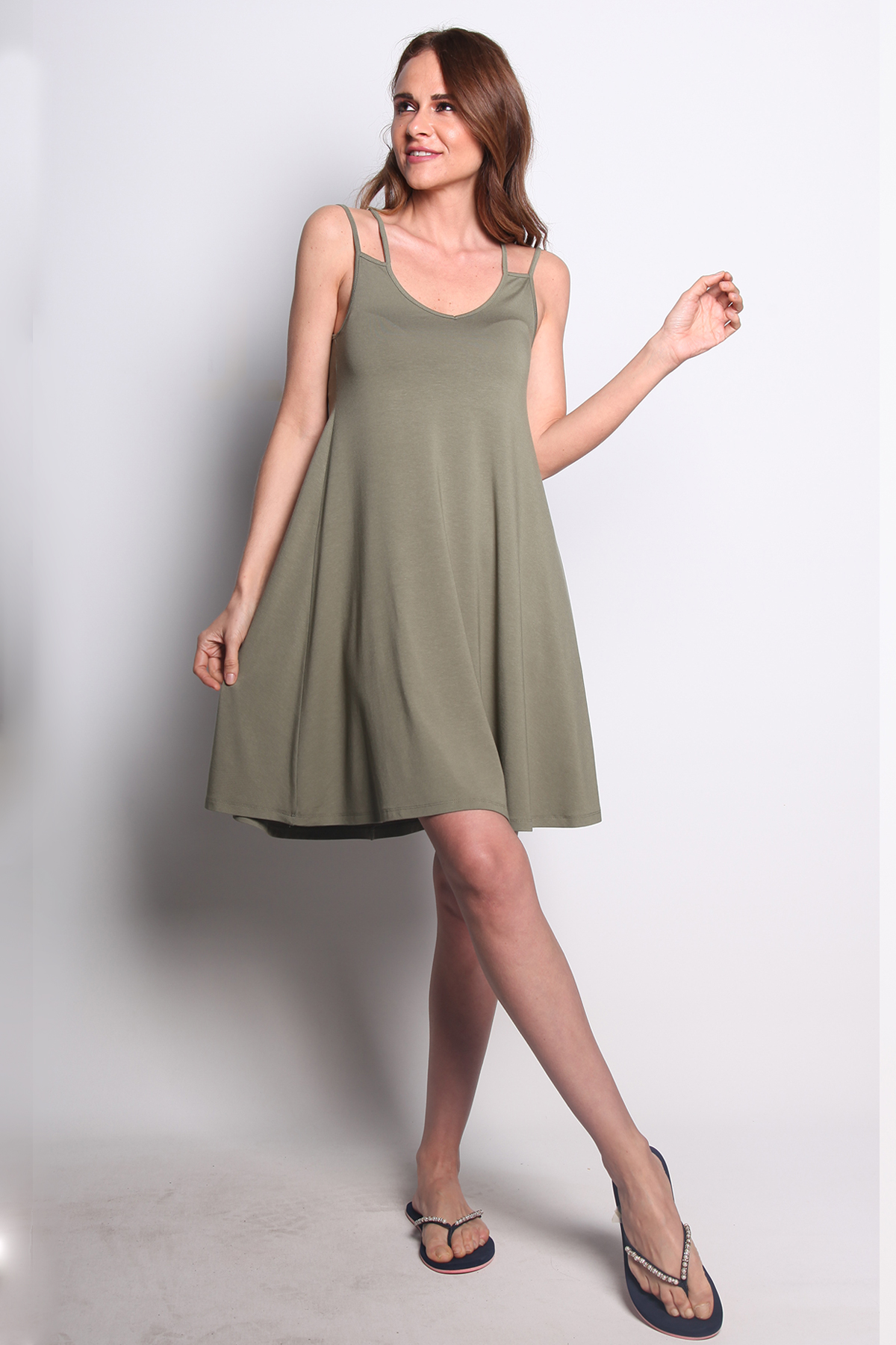 YEŞİL PLAJ ELBİSESİ