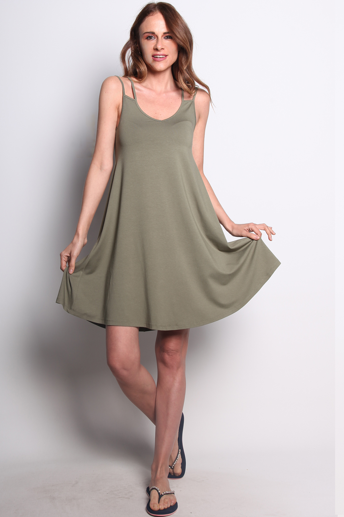 YEŞİL PLAJ ELBİSESİ