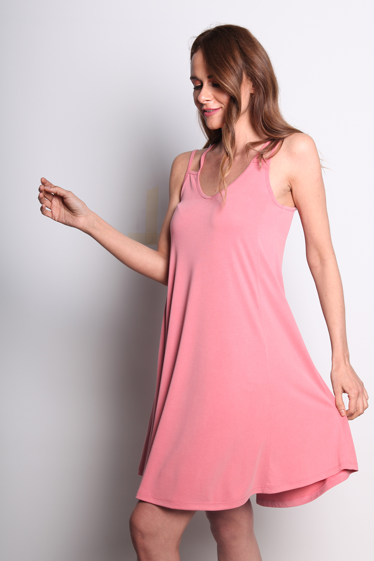 MODAL PEMBE PLAJ ELBİSESİ