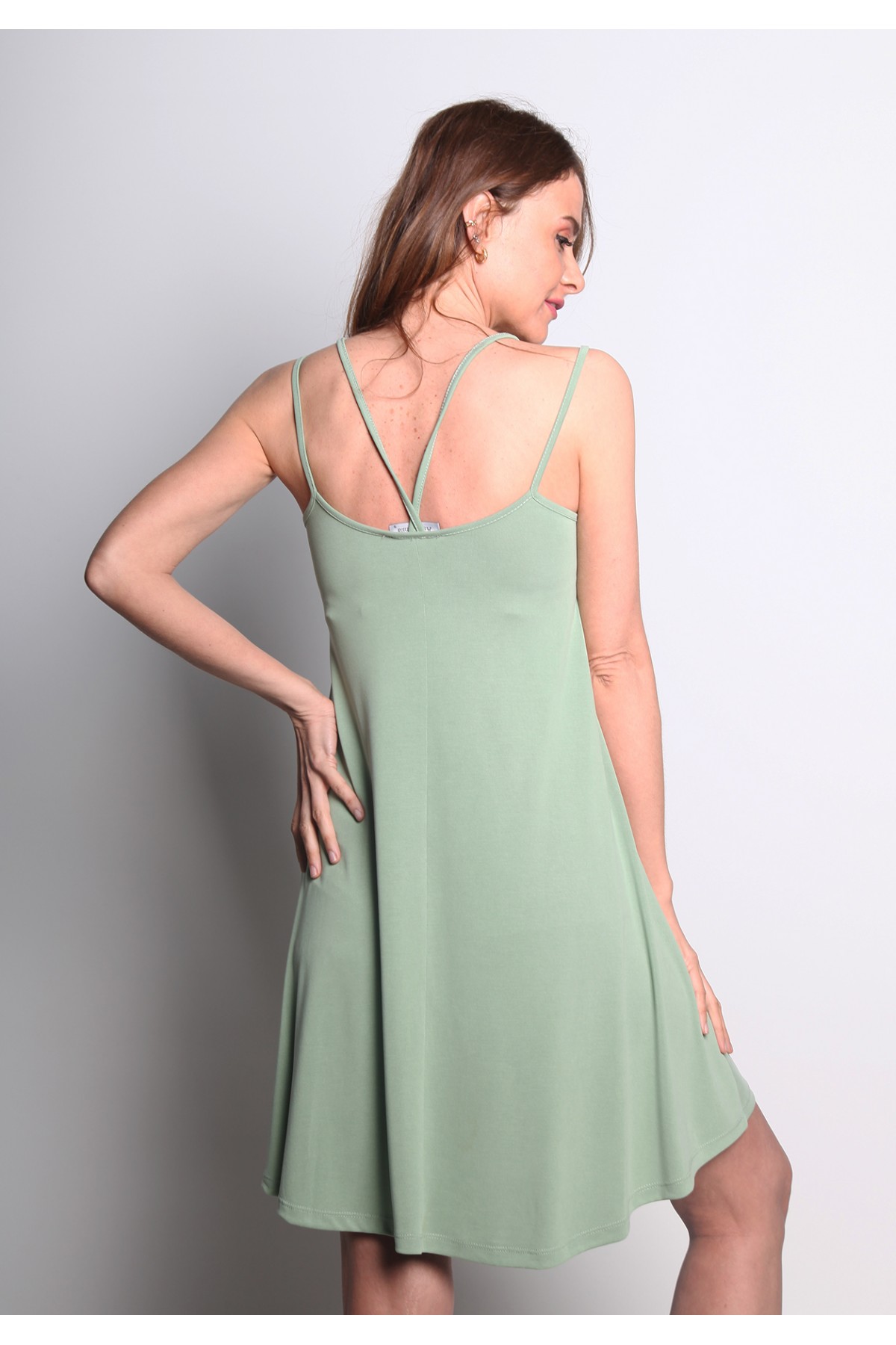 MODAL YEŞİL PLAJ ELBİSESİ