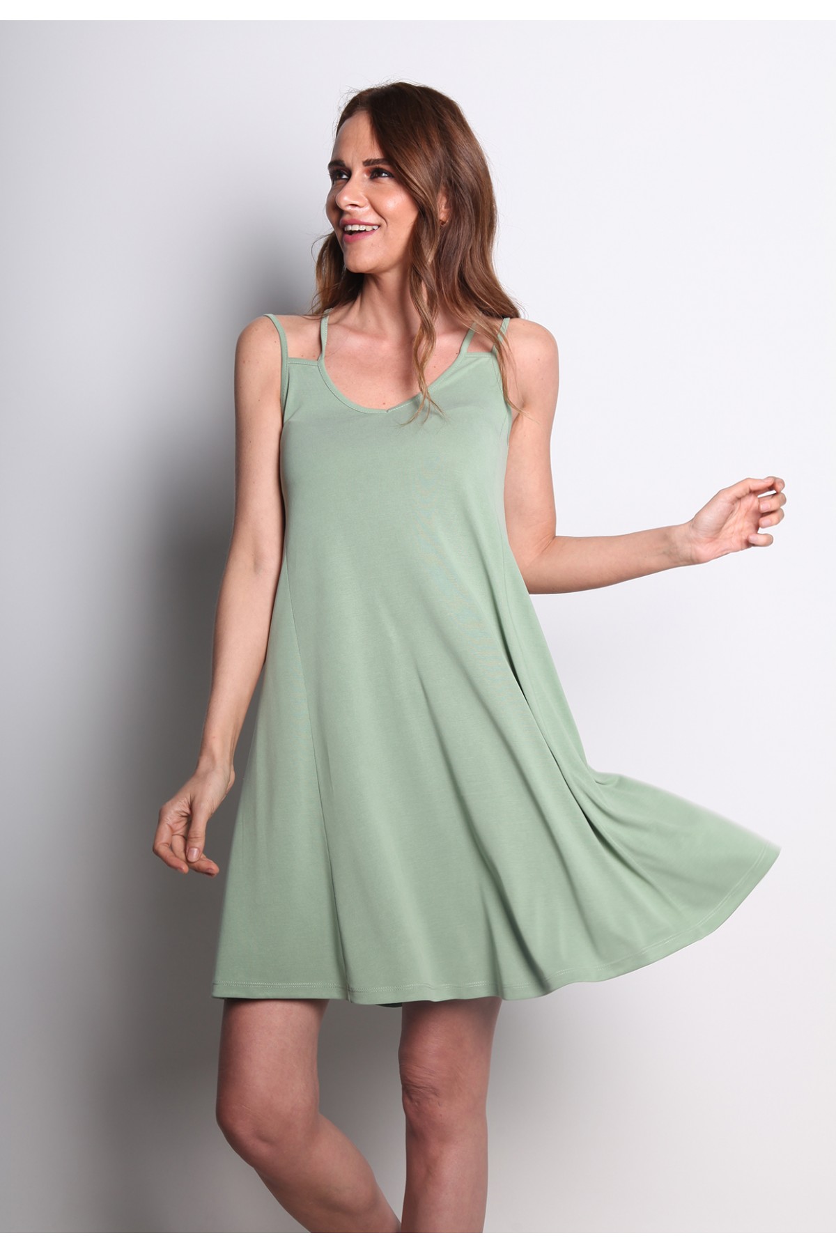 MODAL YEŞİL PLAJ ELBİSESİ