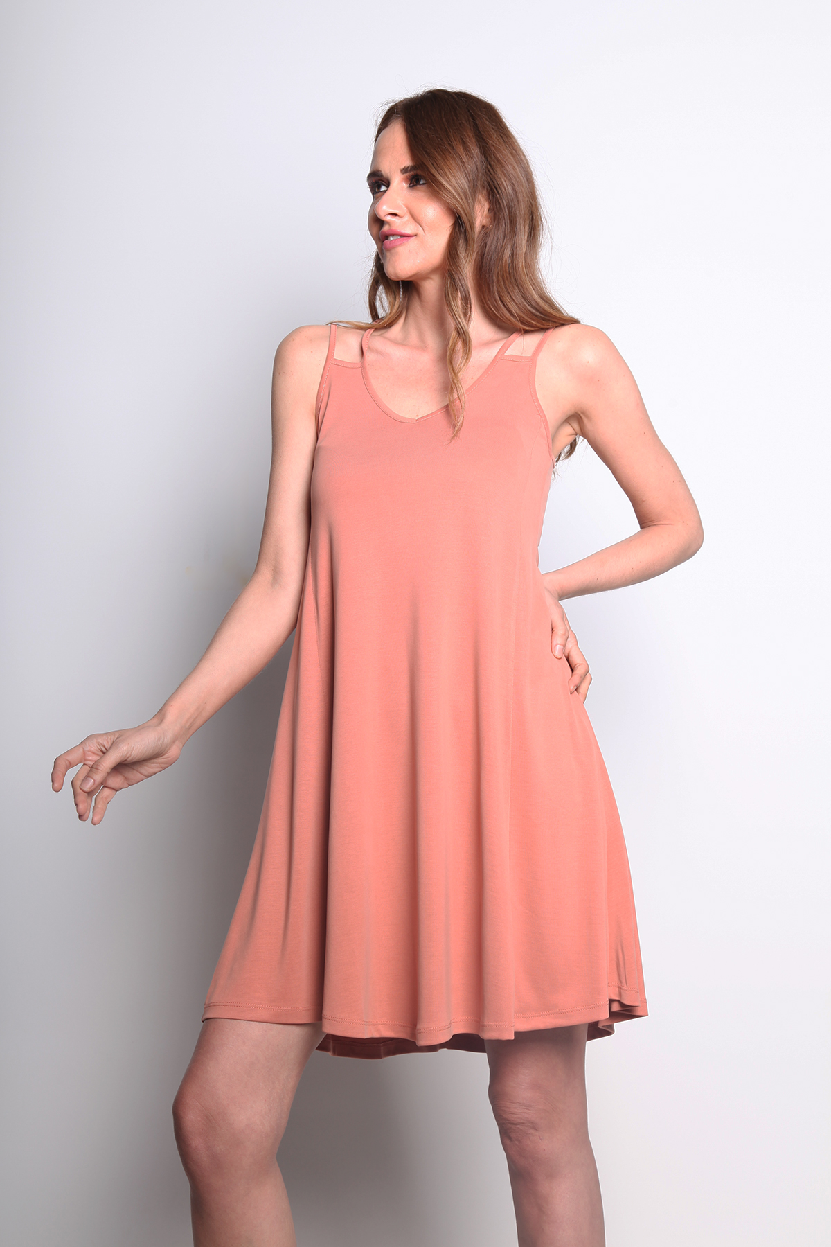 MODAL CAMEL PLAJ ELBİSESİ