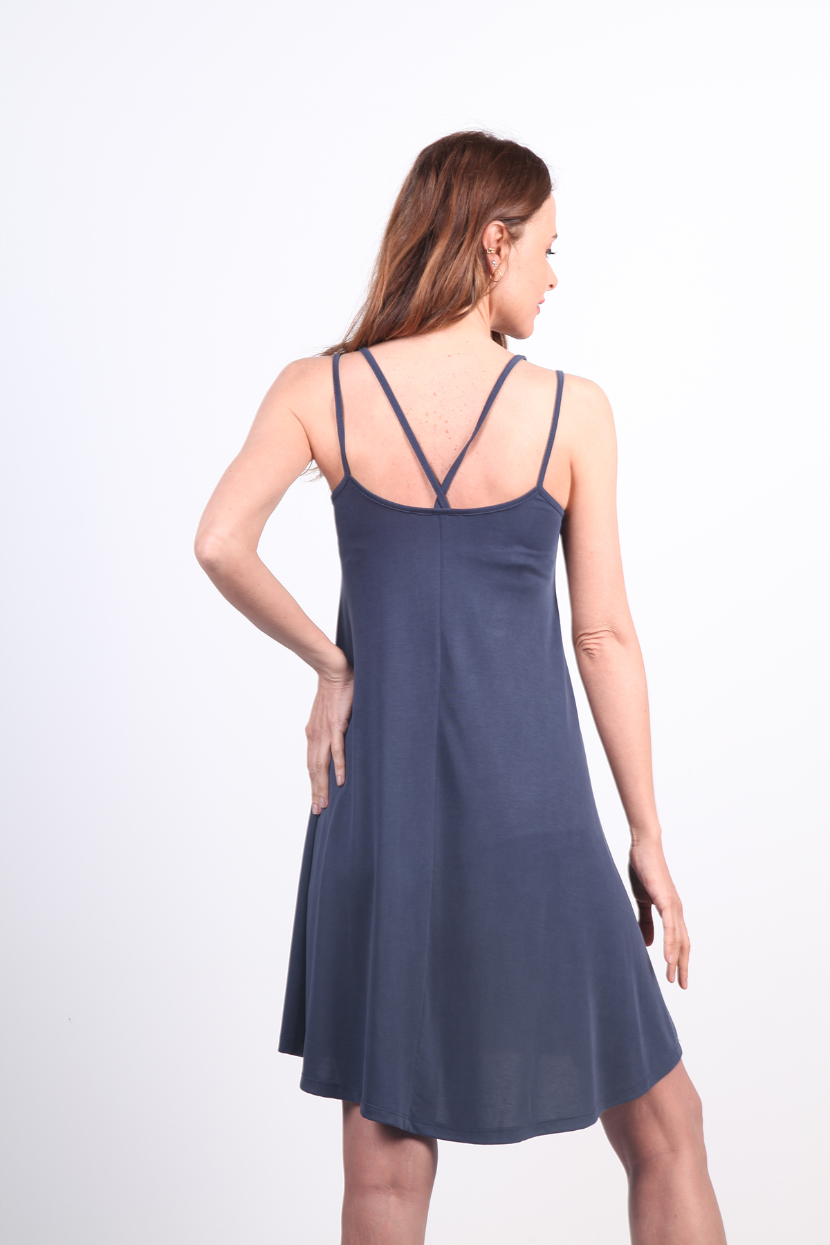 MODAL DENİM MAVİSİ PLAJ ELBİSESİ