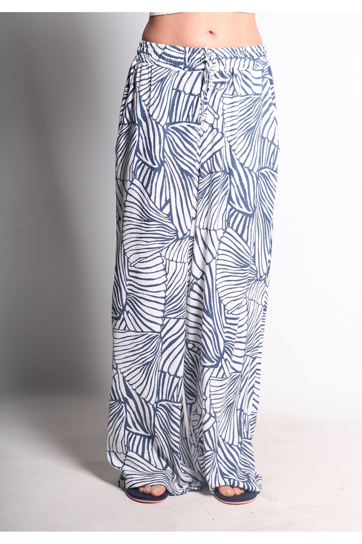 BEYAZ DESENLİ PLAJ PANTOLON