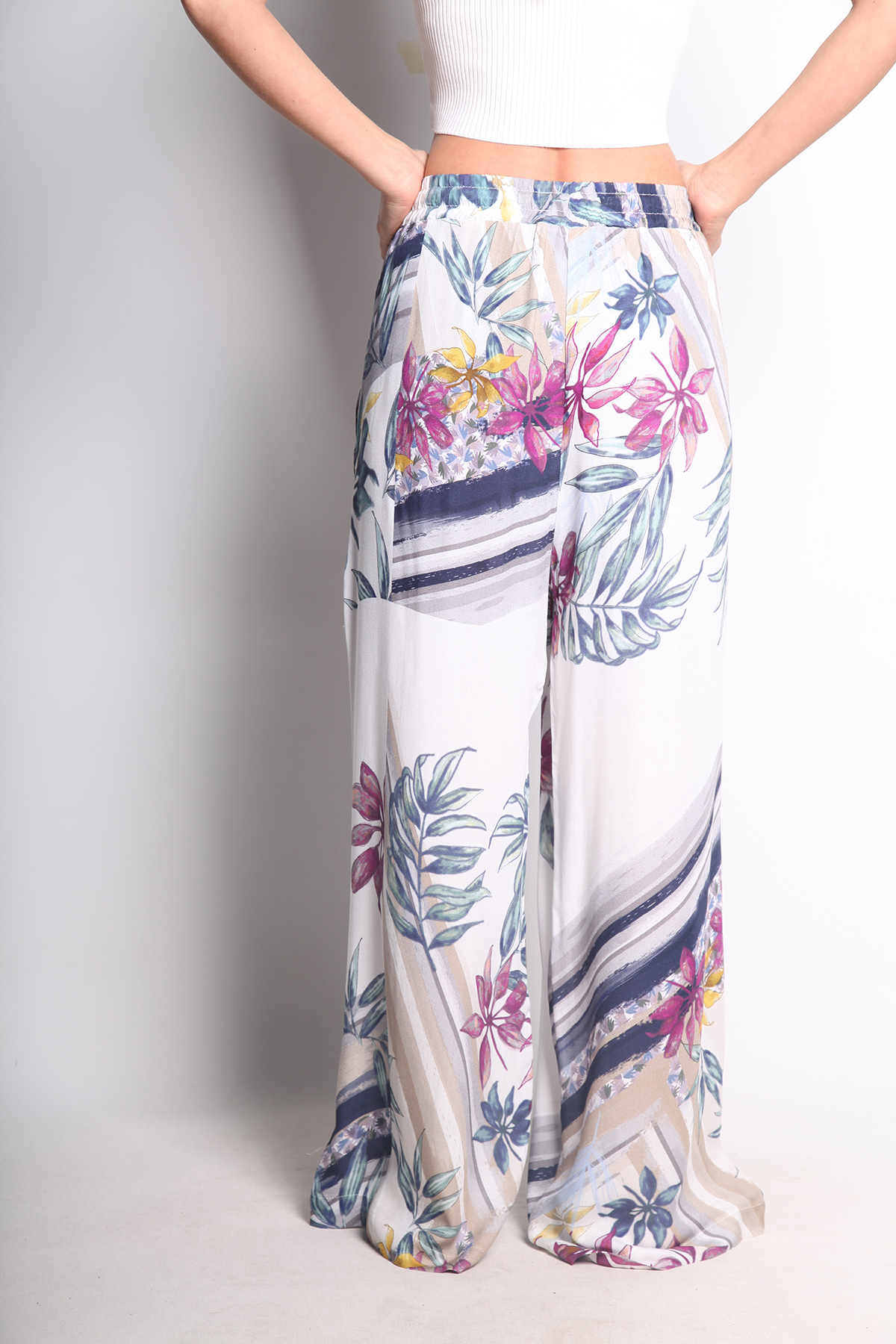 BORDO DESENLİ PLAJ PANTOLON