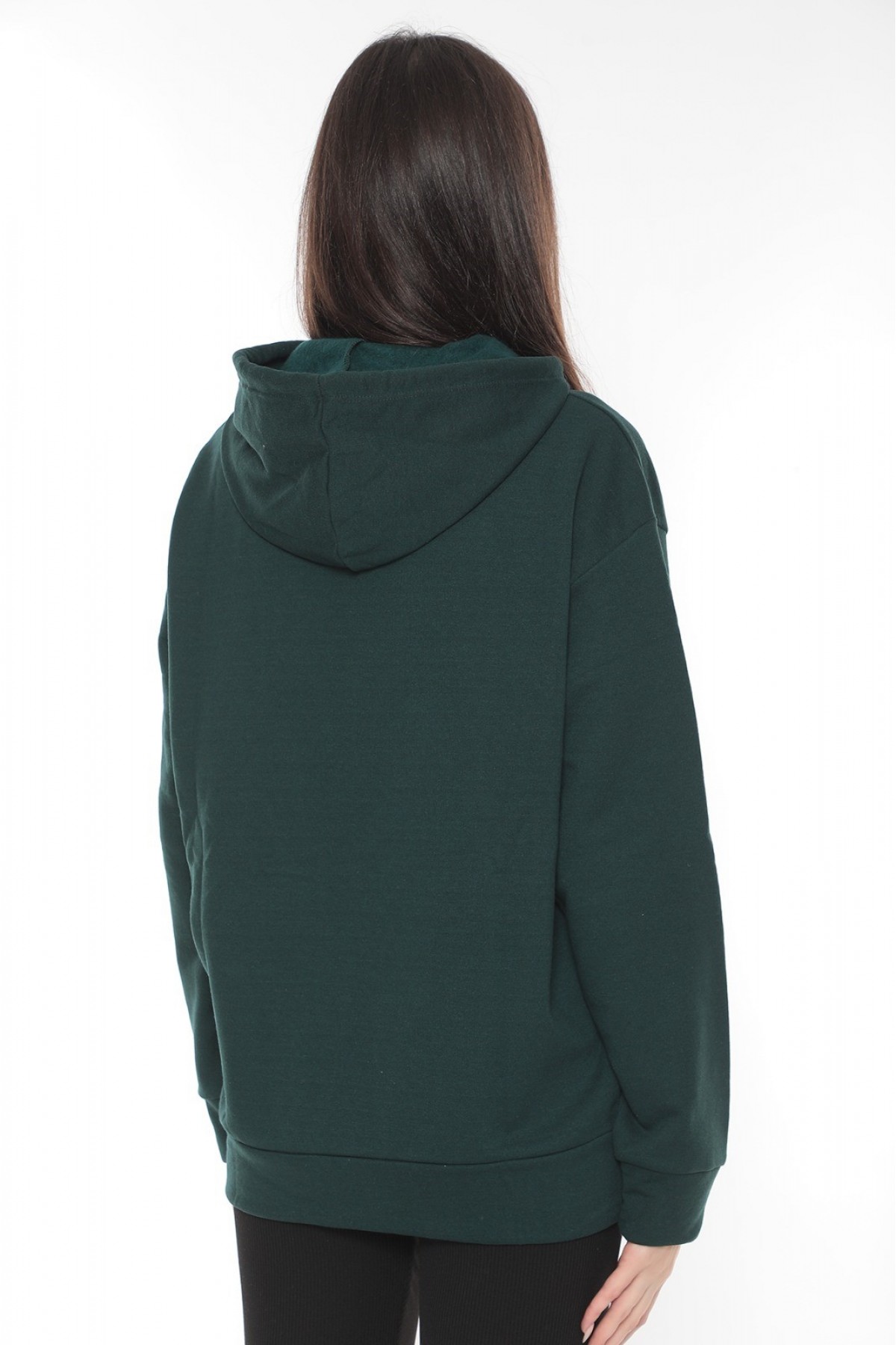 Kapüşonlu Nakışlı Sweatshirt