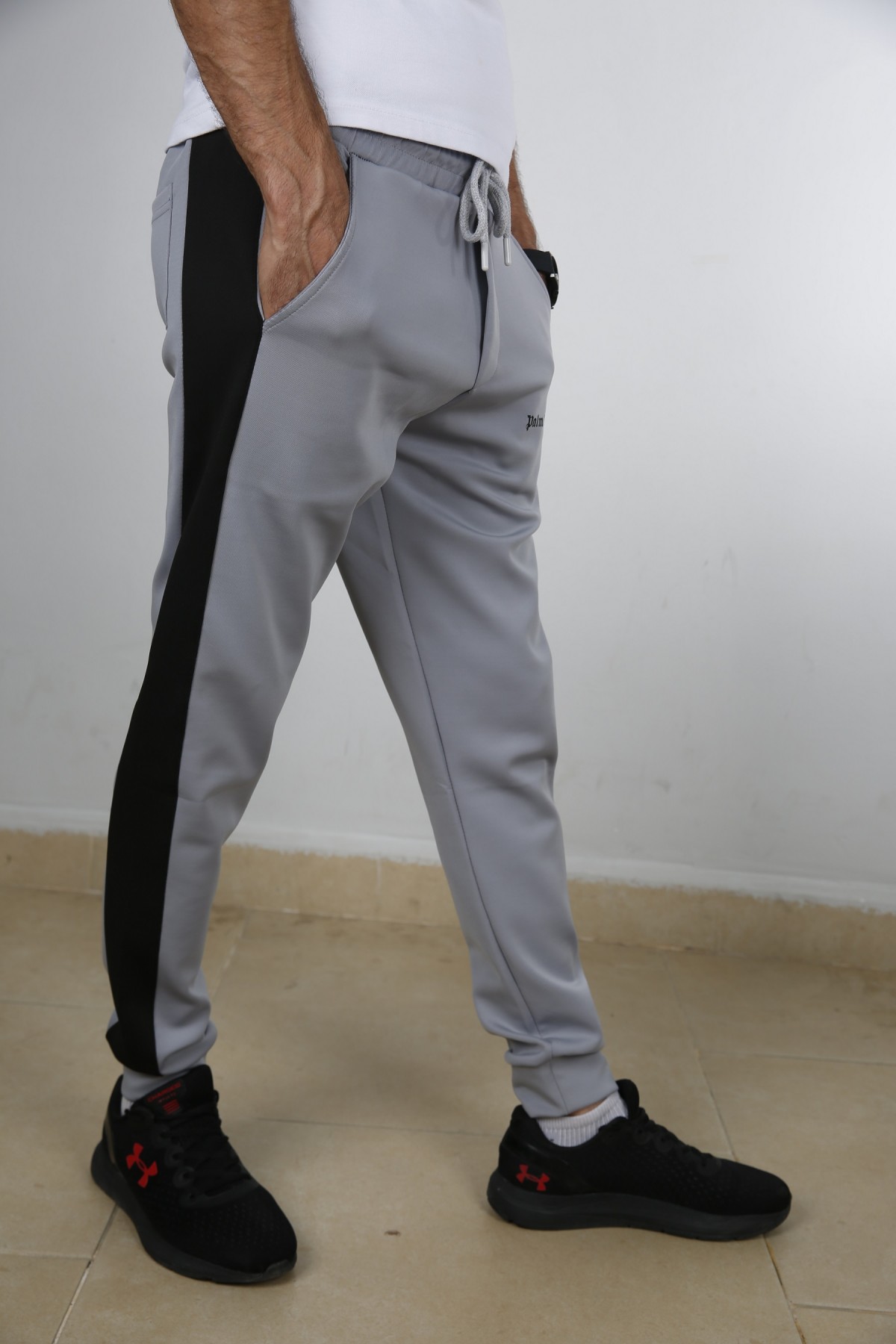 Erkek Gri Skuba Kumaş Alttan Manşetli Eşofman Altı 40262G