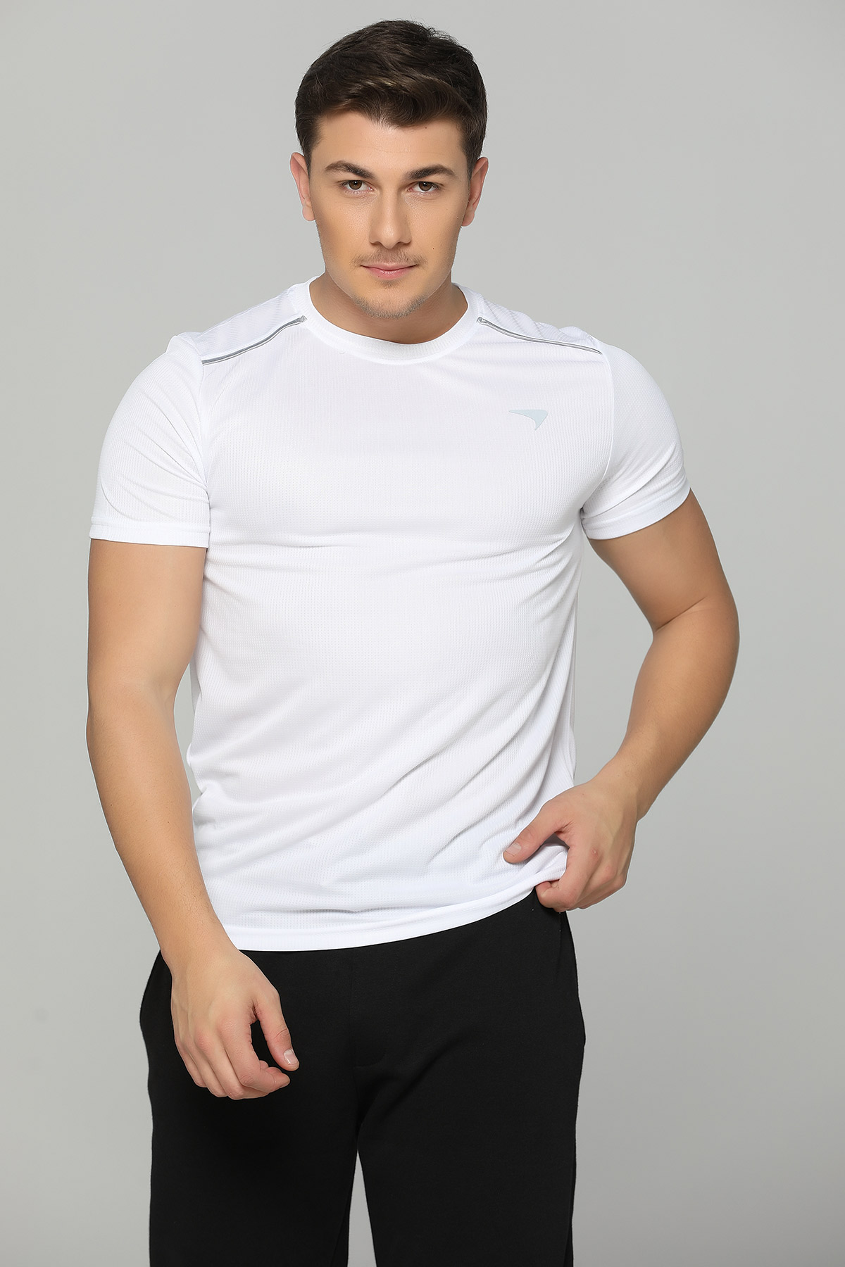 ANLAŞSPOR ERKEK BİSİKLET YAKA KISA KOL T-SHIRT BEYAZ ALT1202-2